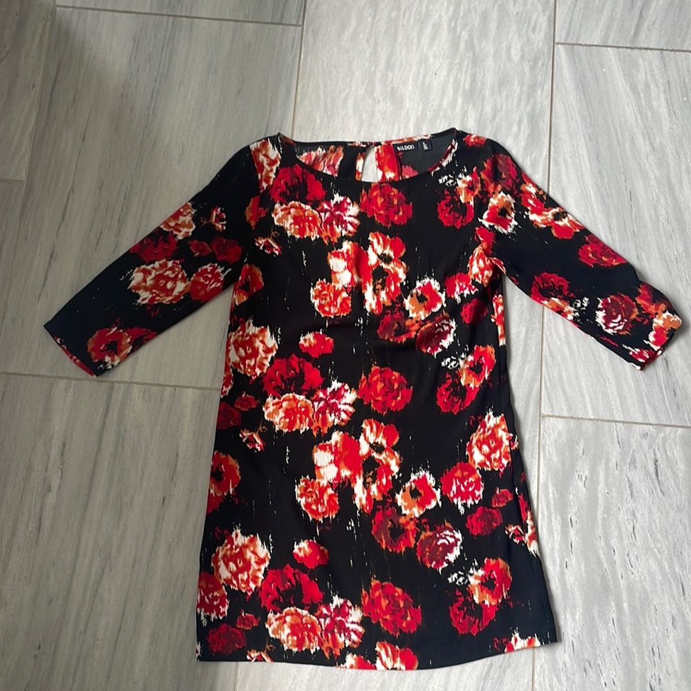 Tildon red and black floral dress